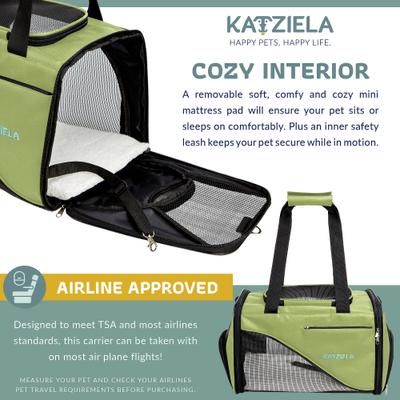 Show full view: Katziela Safari Sleeper Dog & Cat Carrier, Green slide 5 of 8