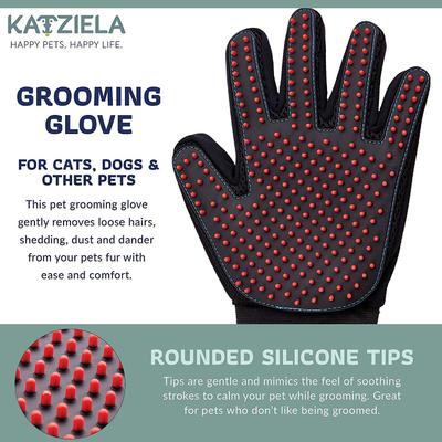 Show full view: Katziela Silicone Dog Grooming Glove, Black slide 4 of 8