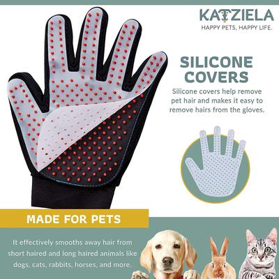 Show full view: Katziela Silicone Dog Grooming Glove, Black slide 6 of 8
