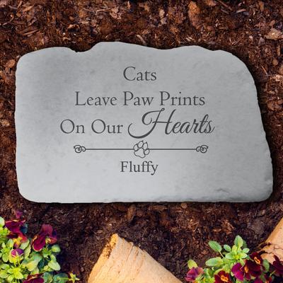 Show full view: Kay Berry Cats Leave Pawprints Personalized Memorial Stone slide 3 of 3