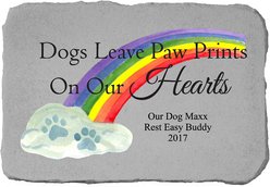 Kay Berry Dogs Leave Pawprints Rainbow Personalized Memorial Stone