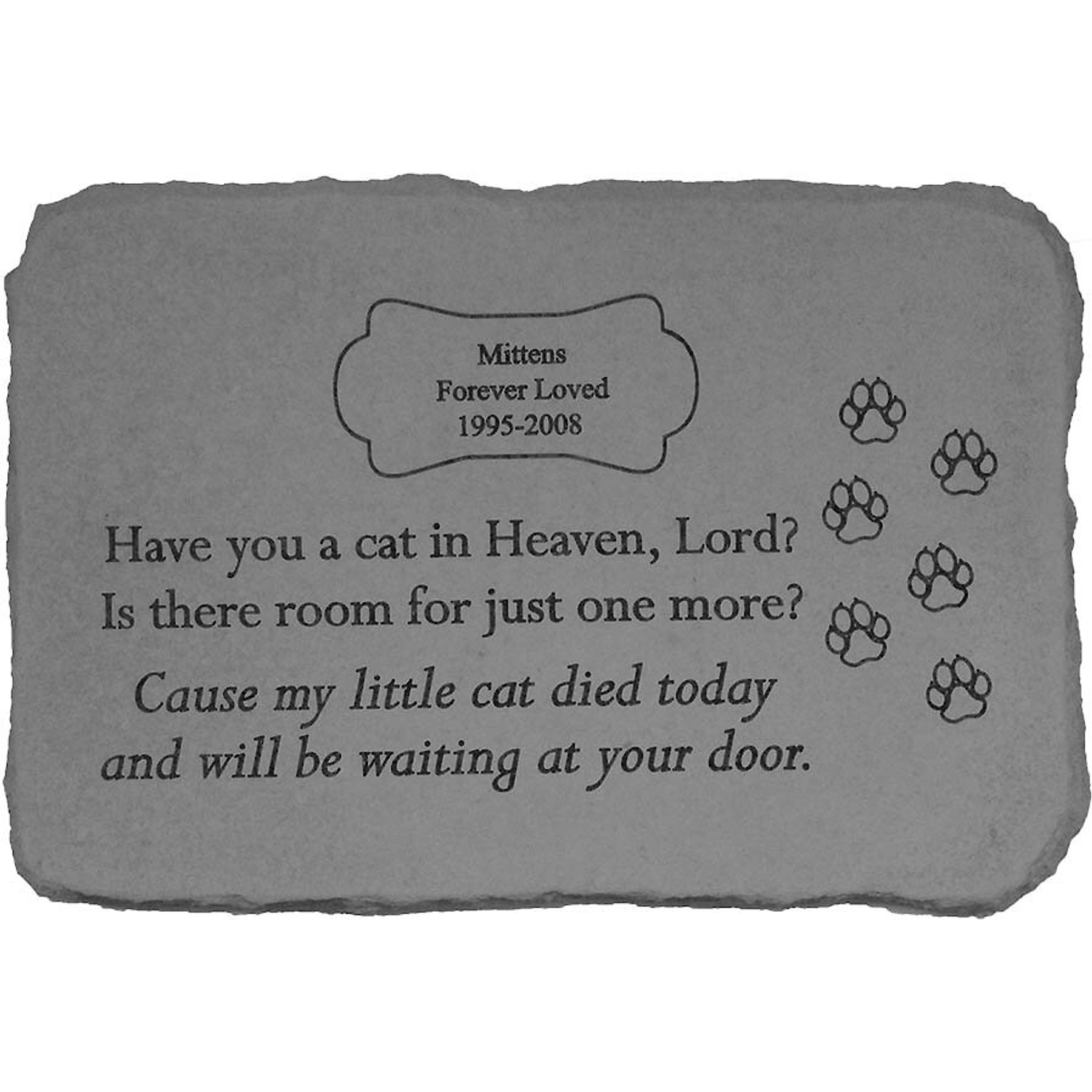 Kay Berry Have You A Cat in Heaven Personalized Memorial Stone