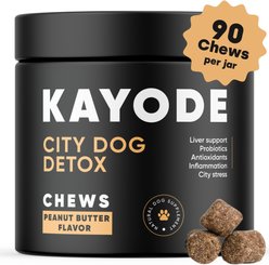 Kayode City Dog Detox Peanut Butter Flavored Chews Liver Supplement for Dogs, 90 count