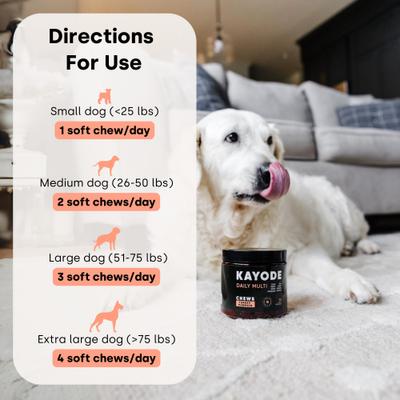 Show full view: Kayode Daily Multi Turkey & Pumpkin Flavored Chews Vitamin Supplement for Dogs, 90 count slide 8 of 10