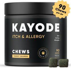 Kayode Itch & Allergy Turkey & Salmon Flavored Chews Allergy Supplement for Dogs, 90 count