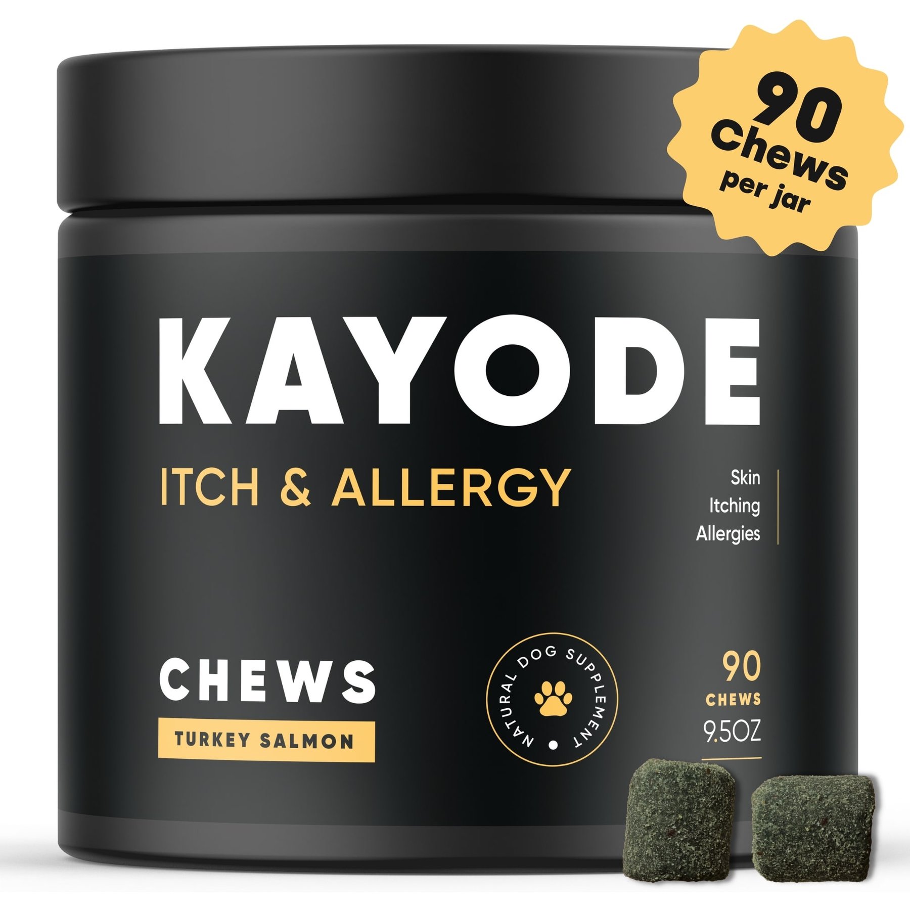 Kayode Itch & Allergy Turkey & Salmon Flavored Chews Allergy Supplement for Dogs, 90 count