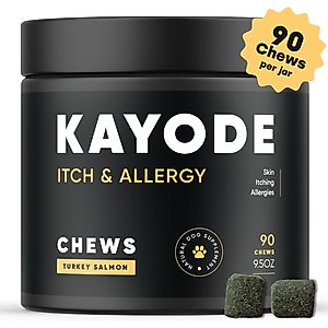 Kayode Itch & Allergy Turkey & Salmon Flavored Chews Allergy Supplement for Dogs, 90 count