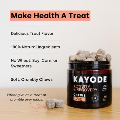 Show full view: Kayode Joint & Recovery Trout Flavored Chews Joint & Muscle Supplement for Dogs, 90 count slide 4 of 9