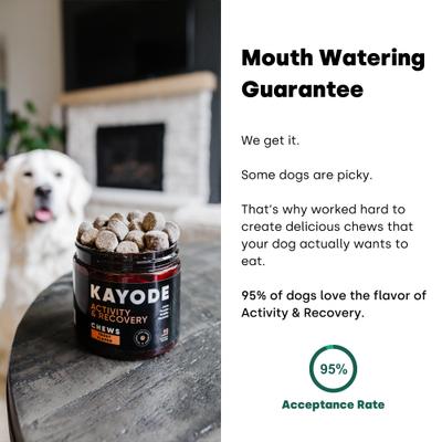 Show full view: Kayode Joint & Recovery Trout Flavored Chews Joint & Muscle Supplement for Dogs, 90 count slide 6 of 9