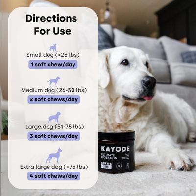 Show full view: Kayode Ultimate Digestion Smoked Turkey Flavored Chews Digestive Aid for Dogs, 90 count slide 10 of 10