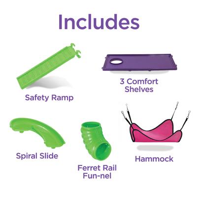 Show full view: Kaytee 2x2 Multi-Level Habitat with Removable Casters Small Animal Habitat slide 4 of 9