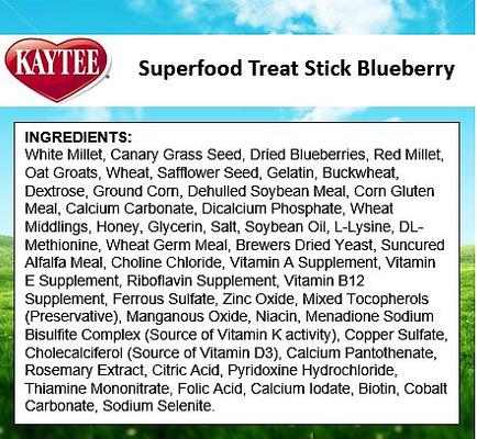 Show full view: Kaytee Avian Superfood Treat Stick Blueberry Bird Treat, 5.5-oz bag slide 9 of 11