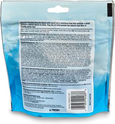 Show full view: Kaytee Baked Carrot Timothy Biscuit Small Animal Treats, 4-oz bag slide 2 of 6