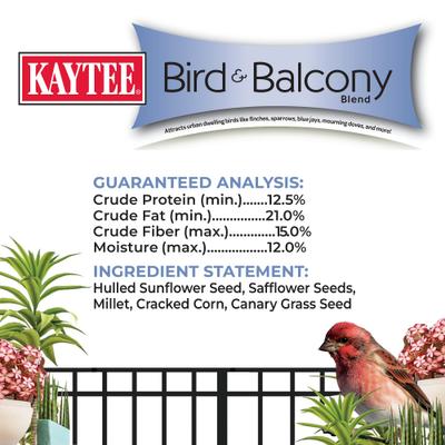 Show full view: Kaytee Bird & Balcony Blend Finch, Sparrow & Dove Bird Food, 5-lb bag slide 4 of 9