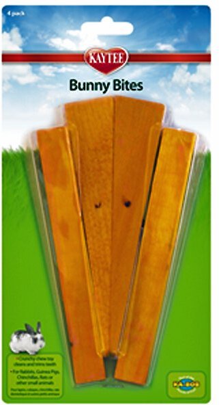 Kaytee Bunny Bites Carrot Shaped Small Pet Chew Toy, 4 count