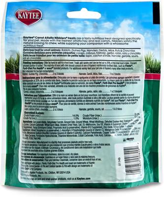 Show full view: Kaytee Carrot Alfalfa Nibblers Small Animal Treats, 5-oz bag slide 3 of 5