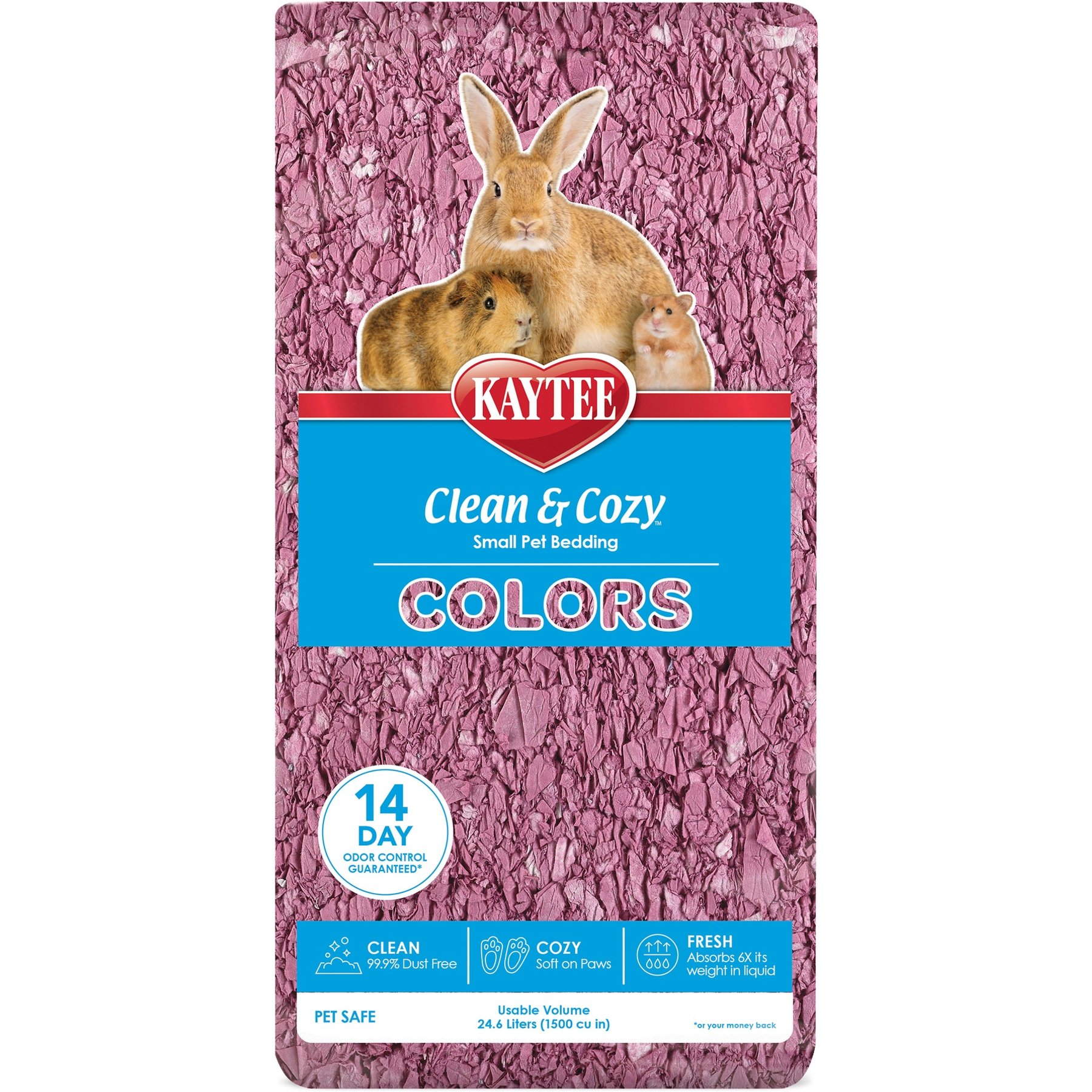 Kaytee Clean & Cozy Colors Small Pet Bedding, Plum, 24.6-L