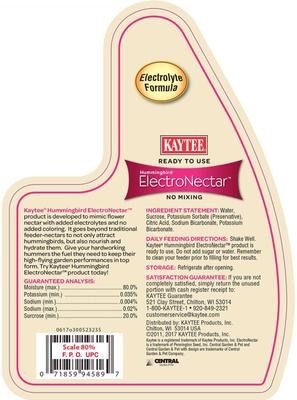 Show full view: Kaytee Electro Nectar Hummingbird Food, 64-oz bottle slide 9 of 11