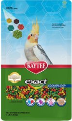 Kaytee Exact Rainbow Cockatiel Bird Food, 3-lb bag