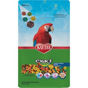 Kaytee Exact Rainbow Large Parrot Bird Food, 4-lb bag