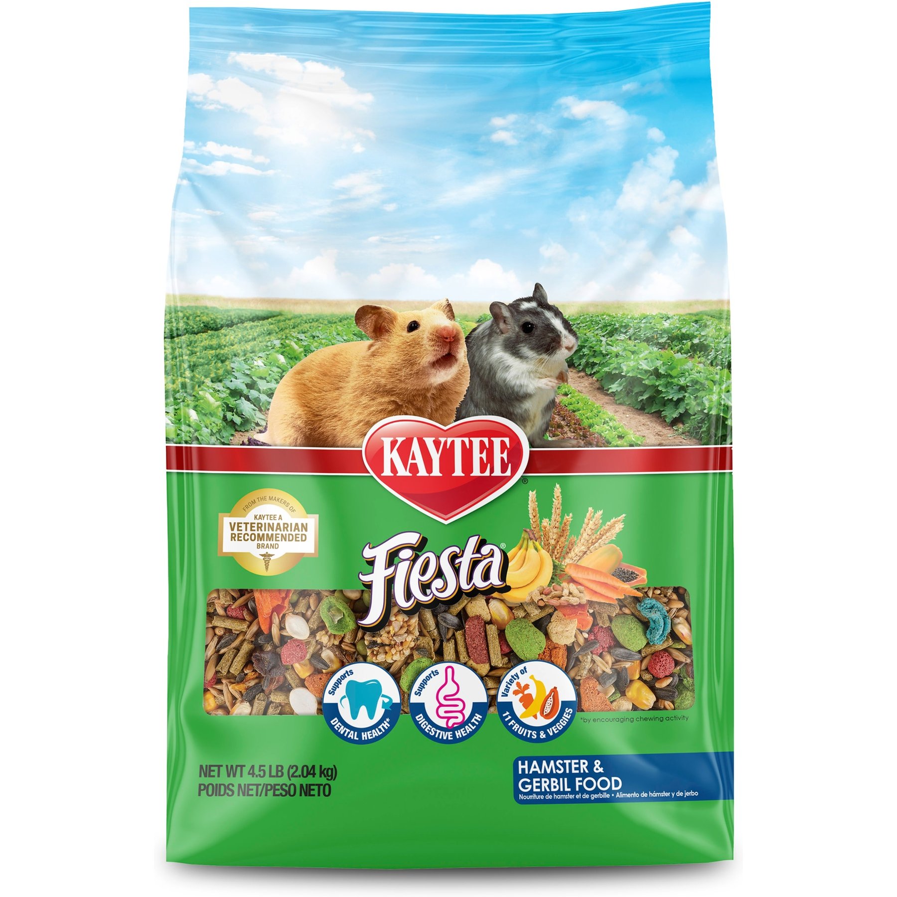 Kaytee Fiesta Gourmet Variety Diet Gerbil & Hamster Food, 4.5-lb bag