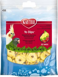 Kaytee Fiesta Strawberry Banana Flavored Yogurt Dipped Small Hookbill Bird Treats, 3.5-oz bag