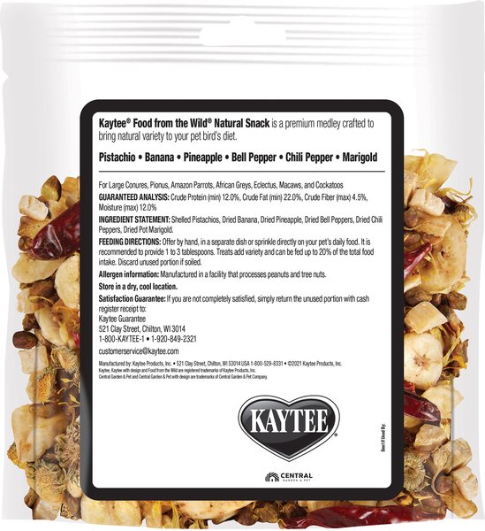 Kaytee Food from the Wild Medley Med & Large Pet Bird Treats, 3-oz bag