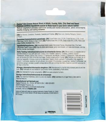 Show full view: Kaytee Forti-Diet Pro Health Bird Greens Bird Food, 1-oz bag slide 2 of 6