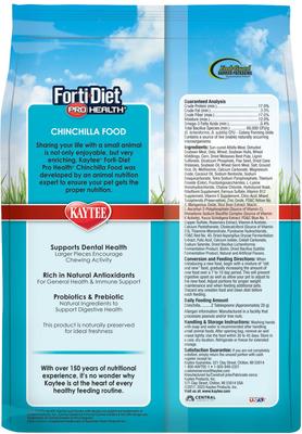 Show full view: Kaytee Forti-Diet Pro Health Chinchilla Food, 3-lb bag slide 2 of 11