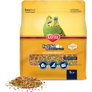 Kaytee Forti-Diet Pro Health Egg-Cite! Nourish+Protect Parakeet Food, 5-lb bag