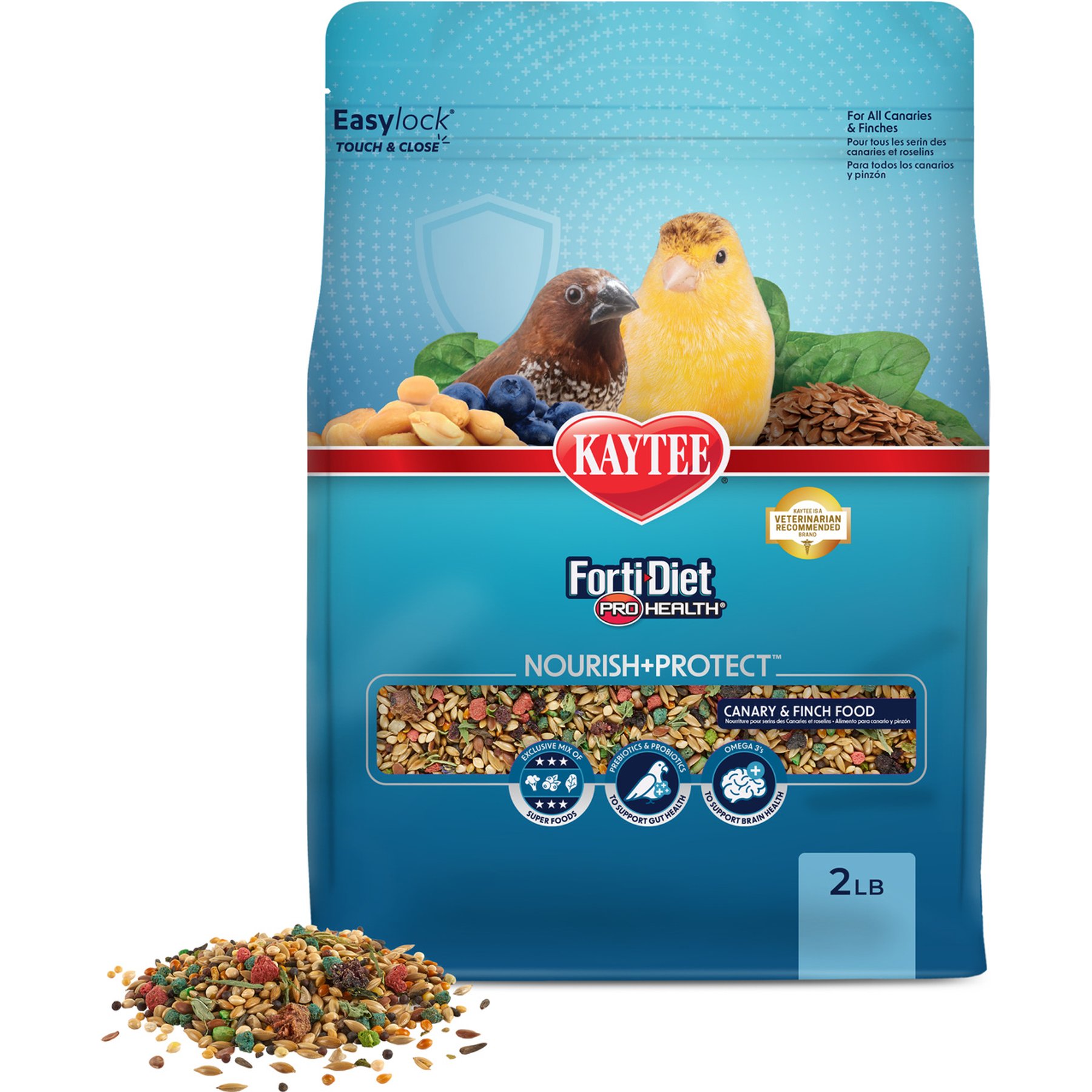 Kaytee Forti-Diet Pro Health Nourish+Protect Canary & Finch Food, 2-lb bag