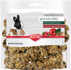 Kaytee Granola Small Animal Bites with Superfoods Cranberry Apple & Flax Small Pet Treats, 4.5-oz bag
