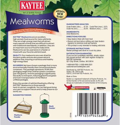 Show full view: Kaytee Meal Worm Wild Bird Food, 7-oz bag slide 7 of 10