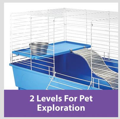 Show full view: Kaytee My First Home 2-Level Small Pet Habitat, Blue & Tan, Large slide 4 of 10