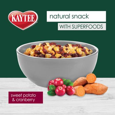 Show full view: Kaytee Natural Snack with Superfoods Sweet Potato & Cranberry Blend Small Pet Treats, 3-oz bag slide 4 of 9