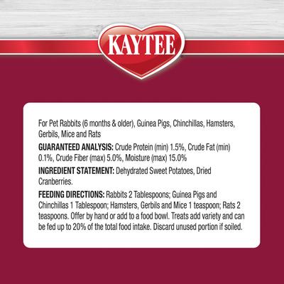 Show full view: Kaytee Natural Snack with Superfoods Sweet Potato & Cranberry Blend Small Pet Treats, 3-oz bag slide 5 of 9
