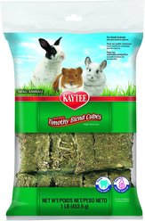 Kaytee Natural Timothy Blend Cubes Small Animal Treats, 1-lb bag, bundle of 3