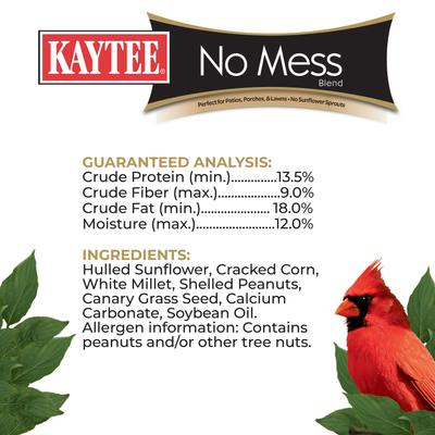 Show full view: Kaytee No Mess Blend Wild Bird Food, 10-lb bag, bundle of 2 slide 3 of 6