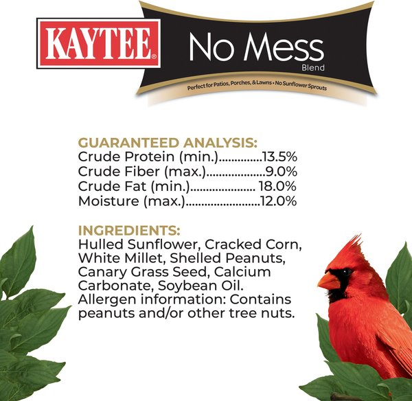 Show full view: Kaytee No Mess Blend Wild Bird Food, 10-lb bag slide 4 of 10