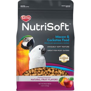 Kaytee NutriSoft Macaw & Cockatoo Bird Food, 3-lbs