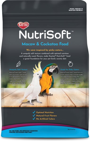 Kaytee NutriSoft Macaw & Cockatoo Bird Food, 3-lbs