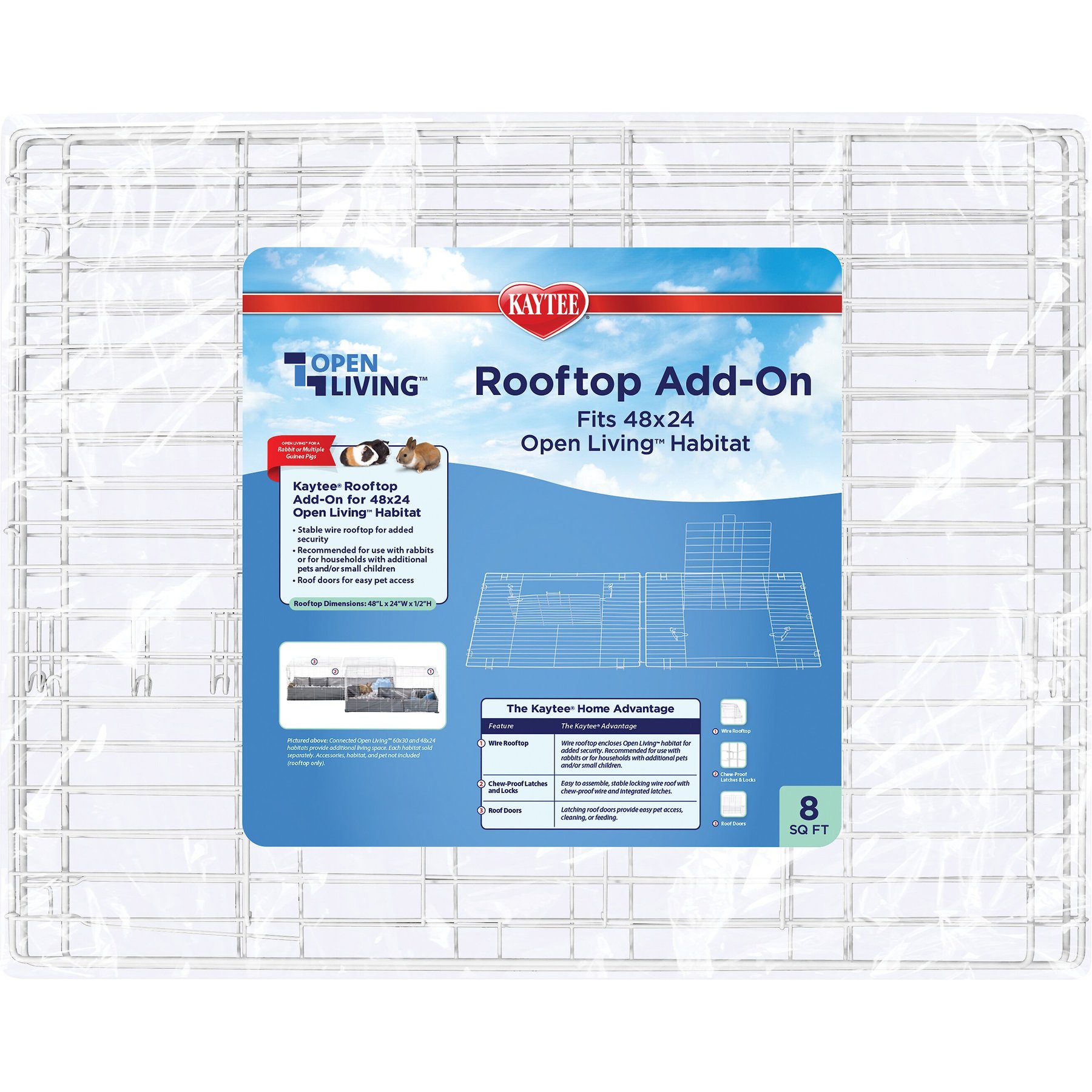 Kaytee Open Living Habitat Small Pet Rooftop Add-On, 48 x 24-in