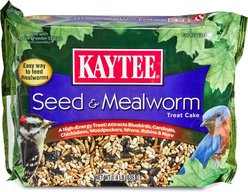 Kaytee Seed & Mealworm Wild Bird Treat Cake, 1.4-lb