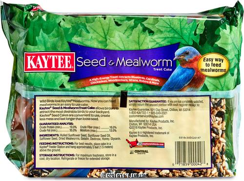 Show full view: Kaytee Seed & Mealworm Wild Bird Treat Cake, 1.4-lb slide 6 of 10