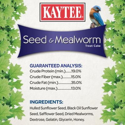 Show full view: Kaytee Seed & Mealworm Wild Bird Treat Cake, 1.4-lb slide 3 of 10