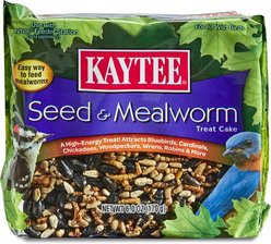 Kaytee Seed & Mealworm Wild Bird Treat Cake, 6-oz