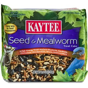 Kaytee Seed & Mealworm Wild Bird Treat Cake, 6-oz
