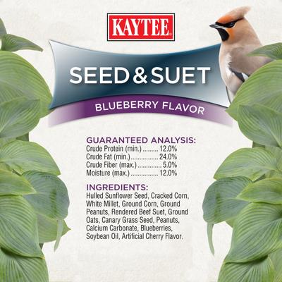 Show full view: Kaytee Seed & Suet No Mess Blend Blueberry Flavor Wild Bird Food, 10-lb bag slide 6 of 9