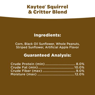 Show full view: Kaytee Squirrel & Critter Blend Wild Bird Food, 20-lb bag slide 6 of 11