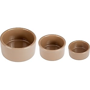 Kaytee Stoneware Cavy Small Pet Bowl, Tan, 3-in